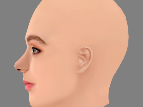 Elsie Fisher Head - No Hair - Low poly head for game 3Dモデル