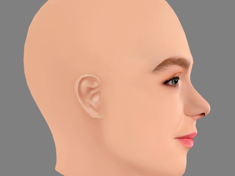 Elsie Fisher Head - No Hair - Low poly head for game 3Dモデル