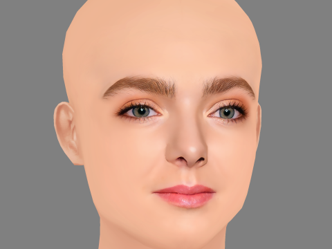 Elsie Fisher Head - No Hair - Low poly head for game 3Dモデル