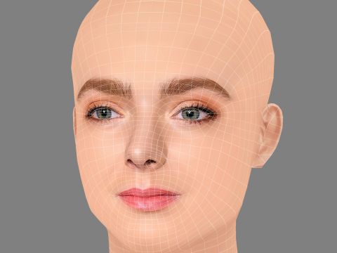 Elsie Fisher Head - No Hair - Low poly head for game 3Dモデル
