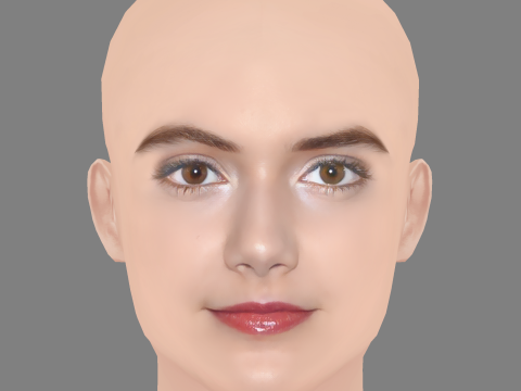Emilia Jones Head - No Hair - Low poly head for game 3D 모델