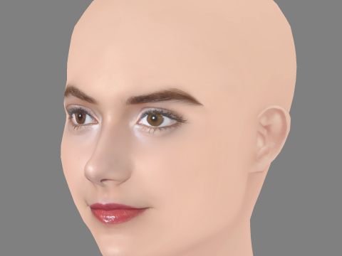 Emilia Jones Head - No Hair - Low poly head for game 3D 모델