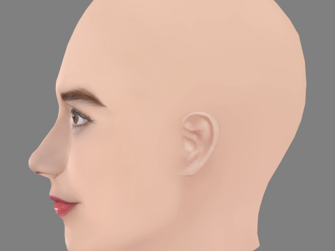Emilia Jones Head - No Hair - Low poly head for game 3D 모델