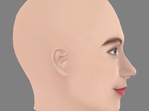 Emilia Jones Head - No Hair - Low poly head for game 3D 모델