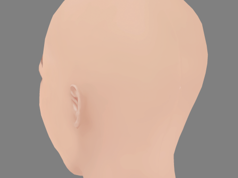 Emilia McCarthy Head - No Hair - Low poly head for game 3D Model