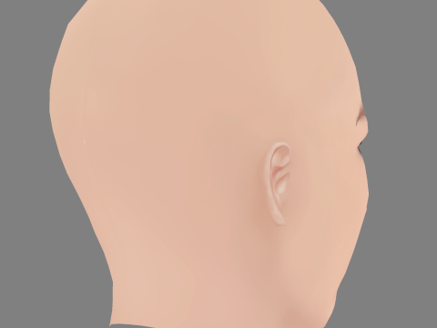 Emilia McCarthy Head - No Hair - Low poly head for game 3D Model