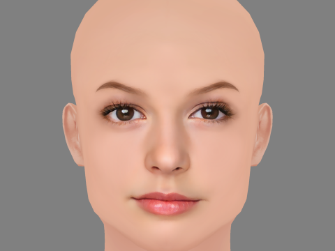 Emily Alyn Lind Head - No Hair - Low poly head for game 3D Model