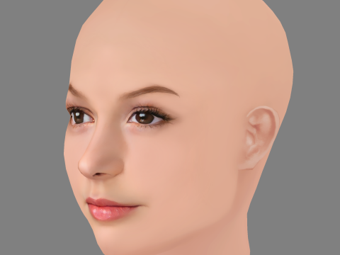 Emily Alyn Lind Head - No Hair - Low poly head for game 3D Model