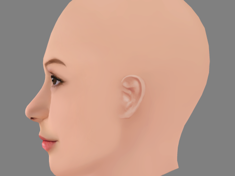 Emily Alyn Lind Head - No Hair - Low poly head for game 3D Model