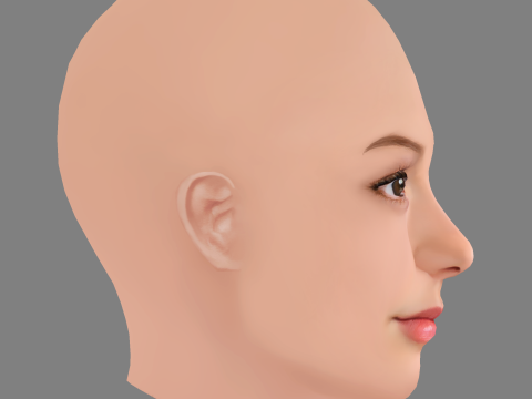 Emily Alyn Lind Head - No Hair - Low poly head for game 3D Model