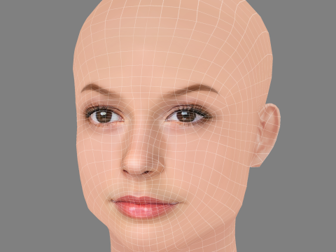 Emily Alyn Lind Head - No Hair - Low poly head for game 3D Model