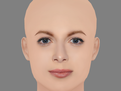 Emily Beecham Head - No Hair - Low poly head for game 3D Model