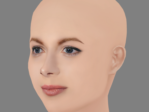 Emily Beecham Head - No Hair - Low poly head for game 3D Model
