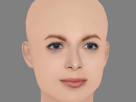 Emily Beecham Head - No Hair - Low poly head for game 3D Model