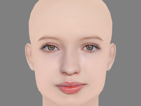 Emily Browning Head - No Hair - Low poly head for game 3D Model