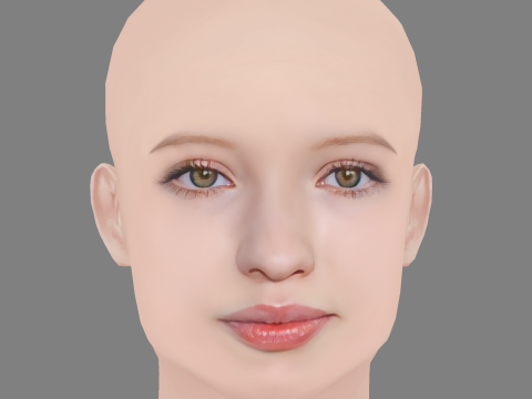 Emily Browning Head - No Hair - Low poly head for game 3D Model