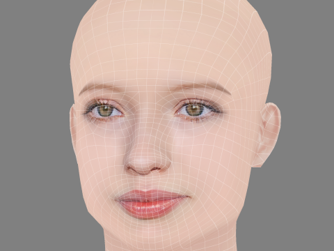 Emily Browning Head - No Hair - Low poly head for game 3D Model