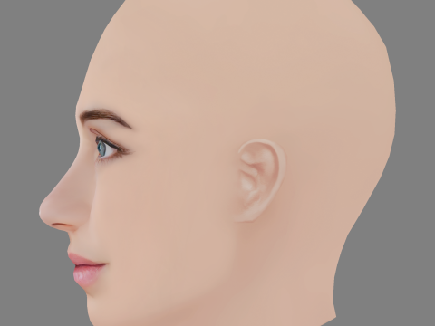 Emily Rudd Head - No Hair - Low poly head for game 3D Модель