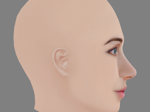 Emily Rudd Head - No Hair - Low poly head for game 3D Модель