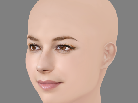 Emily VanCamp Head - No Hair - Low poly head for game Modello 3D