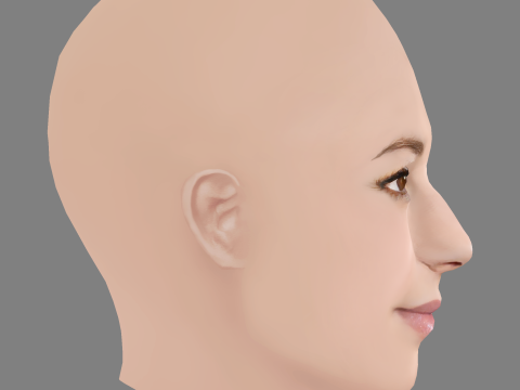 Emily VanCamp Head - No Hair - Low poly head for game Modello 3D