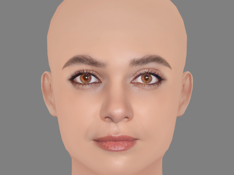 Emma Appleton Head - No Hair - Low poly head for game Model 3D