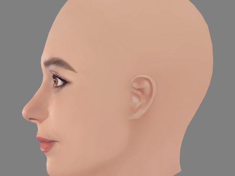 Emma Appleton Head - No Hair - Low poly head for game Model 3D