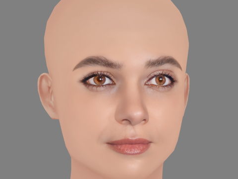 Emma Appleton Head - No Hair - Low poly head for game Model 3D