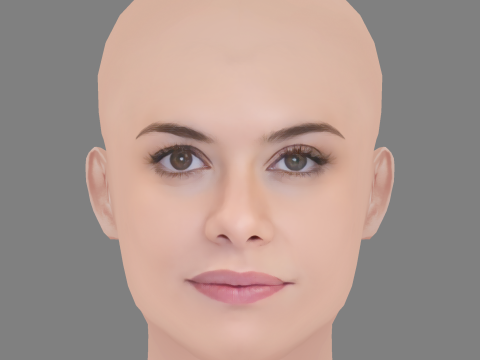 Alinne Moraes Head - No Hair - Low poly head for game 3D Model