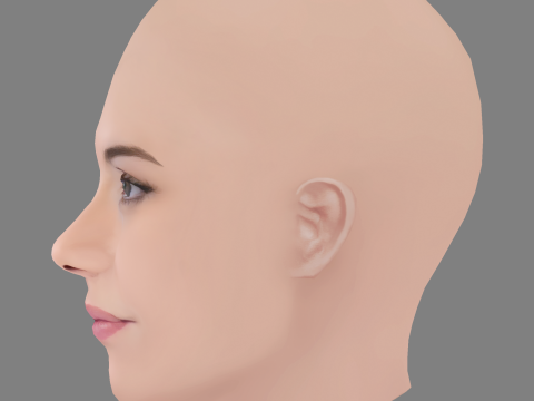 Alinne Moraes Head - No Hair - Low poly head for game 3D Model