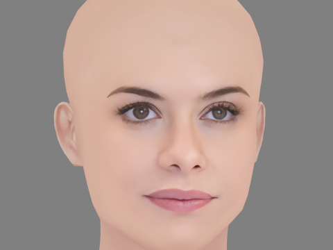 Alinne Moraes Head - No Hair - Low poly head for game 3D Model