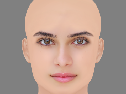 Allegra Teo Head - No Hair - Low poly head for game 3D 모델