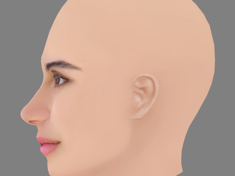 Allegra Teo Head - No Hair - Low poly head for game 3D 모델