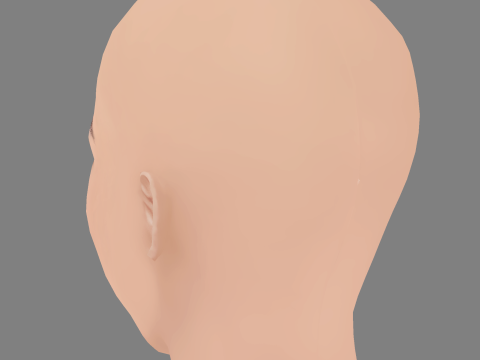 Allegra Teo Head - No Hair - Low poly head for game 3D 모델