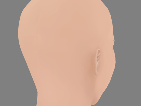 Allegra Teo Head - No Hair - Low poly head for game 3D 모델