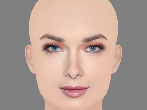 Allie MacDonald Head - No Hair - Low poly head for game Modello 3D