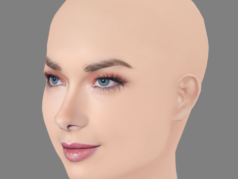 Allie MacDonald Head - No Hair - Low poly head for game Modello 3D