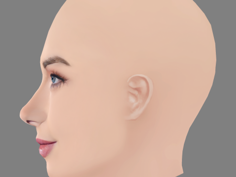 Allie MacDonald Head - No Hair - Low poly head for game Modello 3D