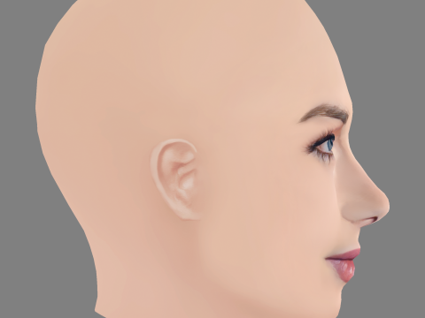 Allie MacDonald Head - No Hair - Low poly head for game Modello 3D
