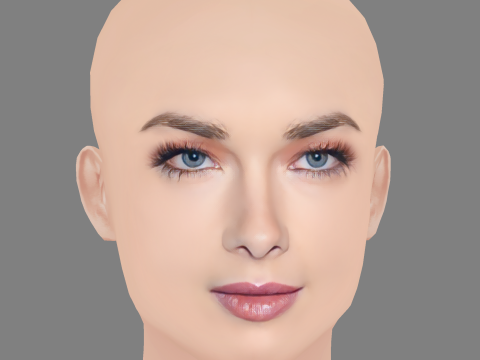 Allie MacDonald Head - No Hair - Low poly head for game Modello 3D