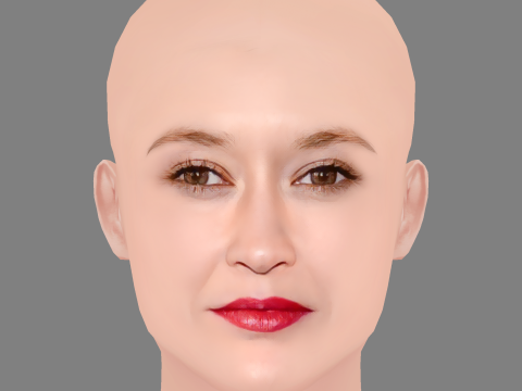 Constance Rousseau Head - No Hair - Low poly head for game 3D Модель