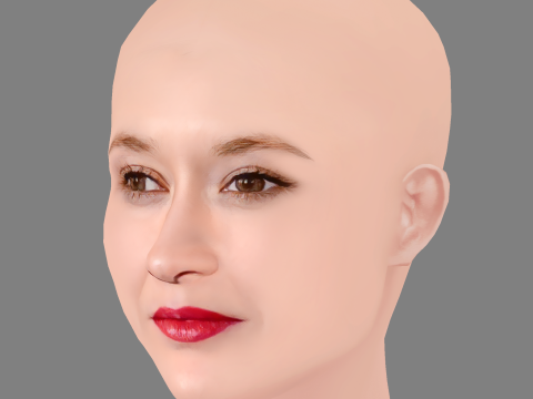 Constance Rousseau Head - No Hair - Low poly head for game 3D Модель