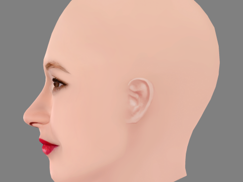 Constance Rousseau Head - No Hair - Low poly head for game 3D Модель