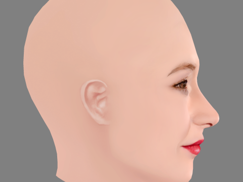 Constance Rousseau Head - No Hair - Low poly head for game 3D Модель