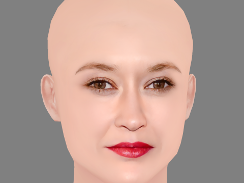 Constance Rousseau Head - No Hair - Low poly head for game 3D Модель