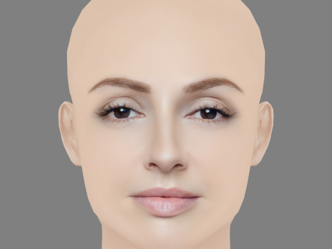 Cristina Castano Head - No Hair - Low poly head for game Modèle 3D