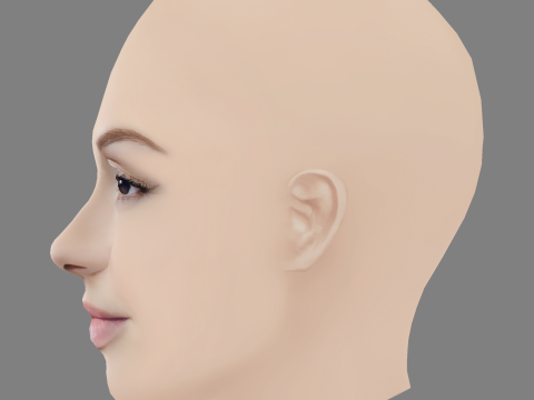 Cristina Castano Head - No Hair - Low poly head for game Modèle 3D