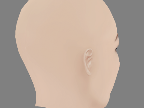 Cristina Castano Head - No Hair - Low poly head for game Modèle 3D