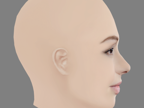 Cristina Castano Head - No Hair - Low poly head for game Modèle 3D