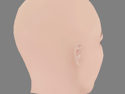 Dafne Keen Head - 髪なし - ゲーム用の低ポリ頭 3Dモデル